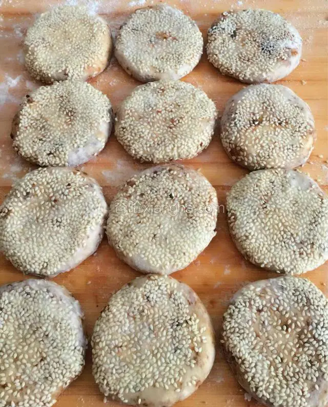 擀成烧饼的面胚