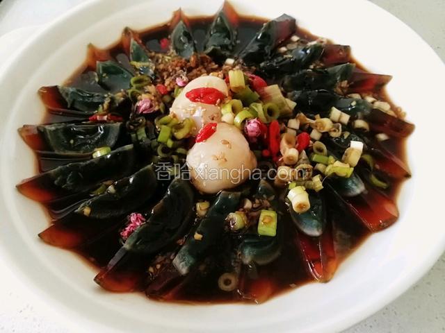 桃花荔枝醋姜拌松花蛋