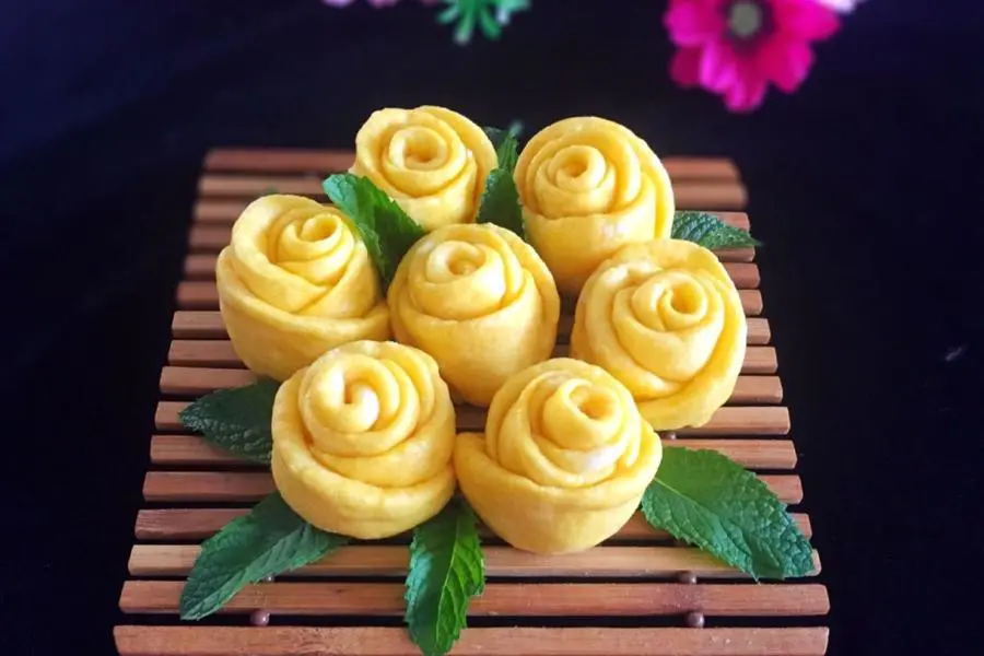 南瓜玫瑰花馒头