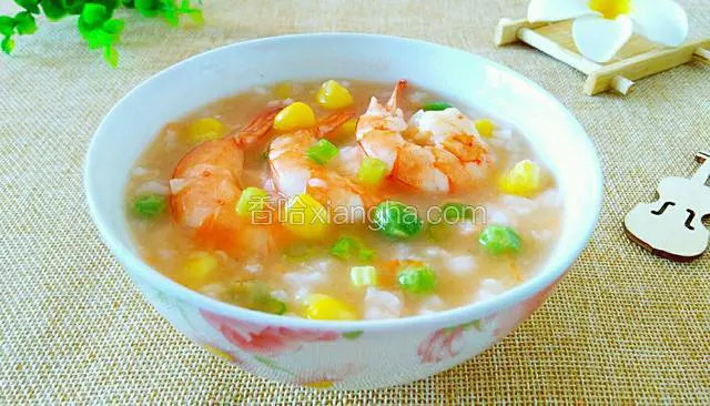 玉米青豆鲜虾粥