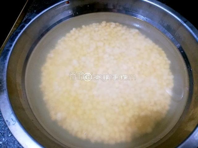 用绿豆三倍体积的水泡一晚上，夏天需放入冰箱