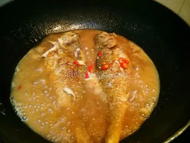 开大火持续烧收汁