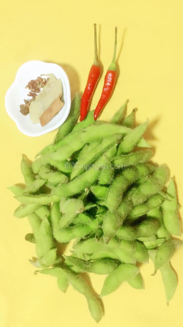 准备毛豆角500g