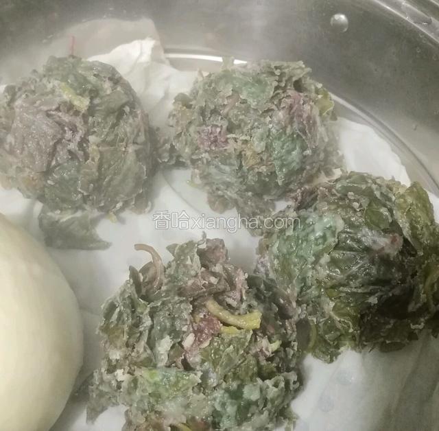 红薯叶疙瘩蒸好了