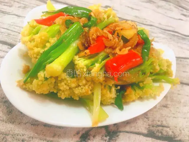 虾皮炒花菜看起来是不是特别好吃
