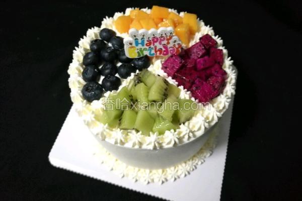 四拼水果生日蛋糕