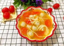 千禧果金针菇丸子汤