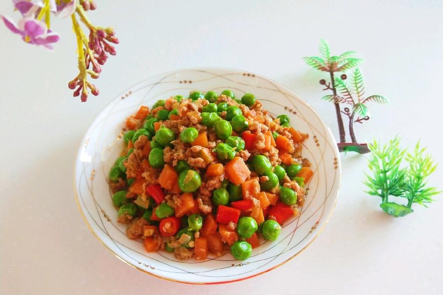 新文美食 肉末炒碗豆