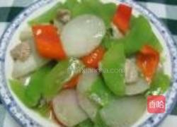 莴笋红椒山药炒肉的做法图解12