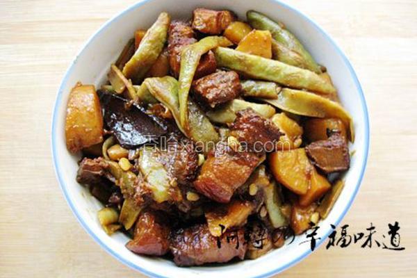 红烧肉炖豆角