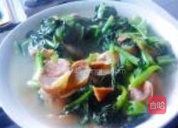 小青菜烧香肠的做法图解3