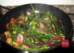 红菜苔炒腊肉的做法图解7