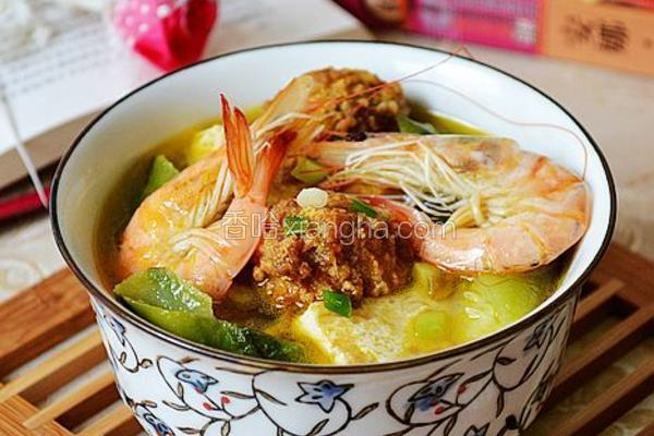 肉丸鲜虾炖豆腐
