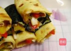 彩蔬鸡蛋卷的做法图解9