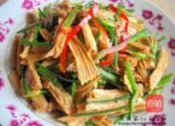 韭苔腐竹炒肉丝的做法图解8