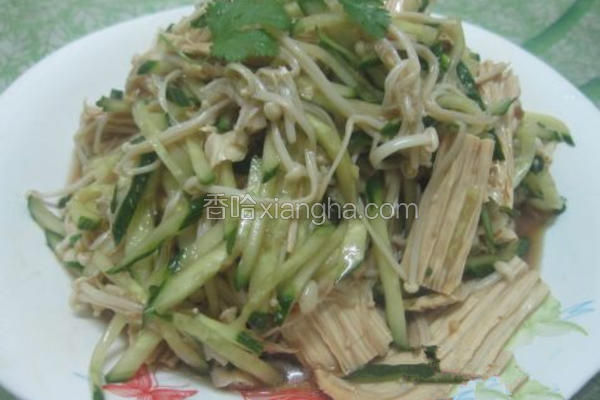 拌腐竹黄瓜金针菇