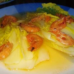 大白菜鸡汤蒸虾的做法[图]