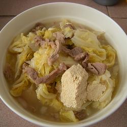白菜冻豆腐肉丝汤的做法[图]