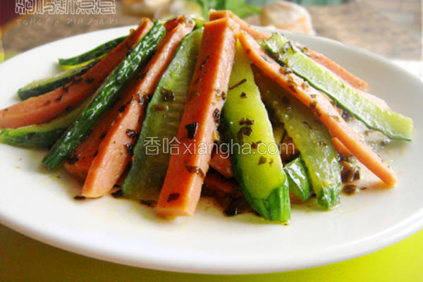芽菜炒黄瓜火腿