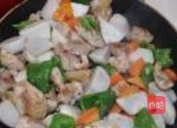 炒芋头与鸡肉的做法图解4
