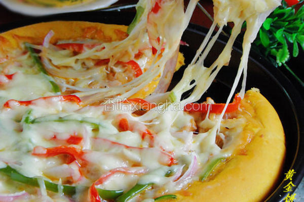 黄金饼底鸡腿披萨