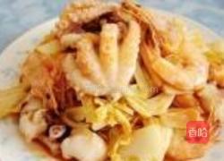 娃娃菜炒双鲜的做法图解9