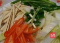 娃娃菜百叶肉丝的做法图解4