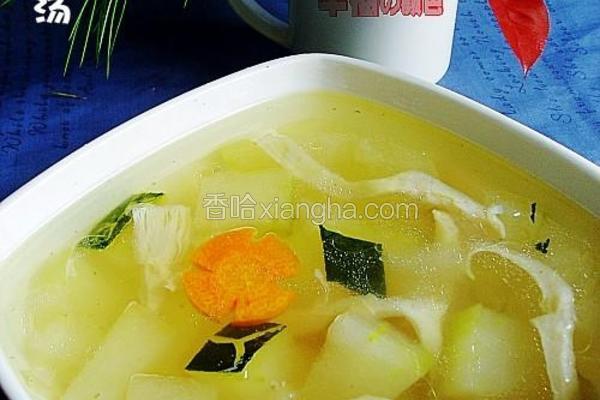 鸡架冬瓜蘑菇汤