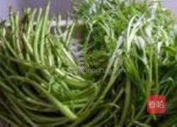 青蒿炒腊肉的做法图解3