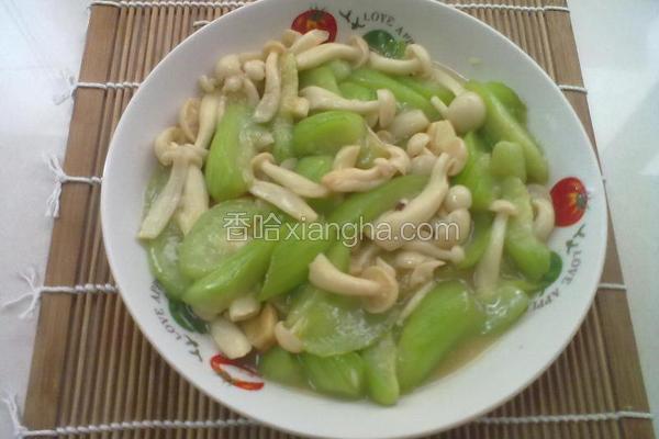 清炒丝瓜白玉菇