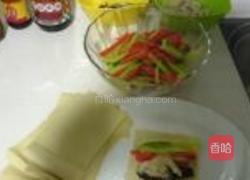 鲜虾杂菜腐皮卷的做法图解3