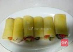 鲜虾杂菜腐皮卷的做法图解4