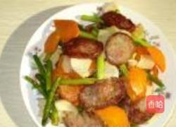 肉肠蒜薹胡萝卜的做法图解9