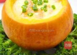 虾仁银鱼金瓜盅的做法图解11