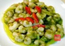 翡翠虾仁的做法图解12