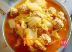 番茄白菜炖肉丸的做法图解8