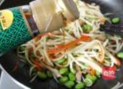 茭白肉丝炒毛豆的做法图解13