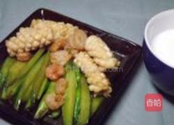 芥蓝双鲜的做法图解7