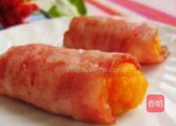 椰香南瓜培根卷的做法图解6