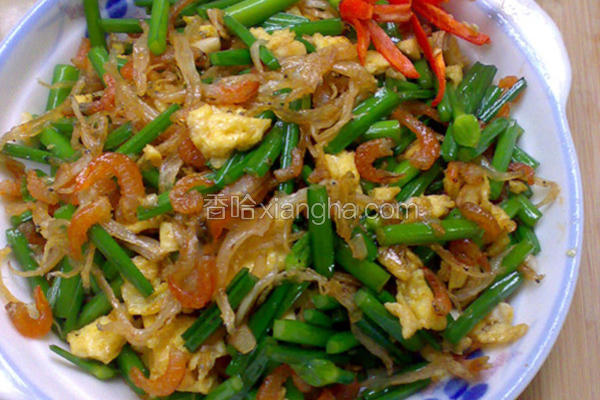 鱼虾劲炒韭菜花