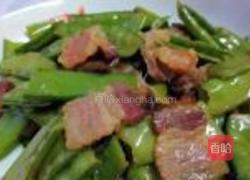 豌豆角炒腊肉的做法图解5