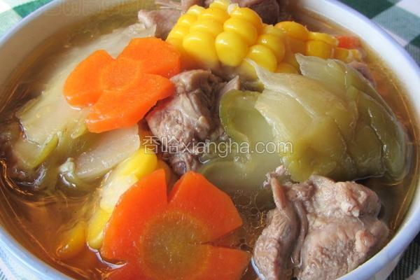 榨菜玉米鸭块汤