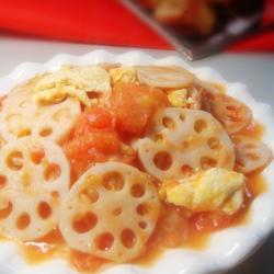 西红柿炒藕片的做法[图]