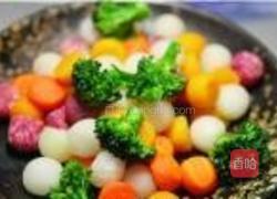 炒五色蔬丸的做法图解4