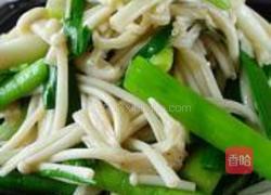 蒜苗拌金针菇的做法图解5