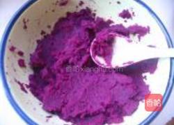 紫薯糯米豆沙饼的做法图解2