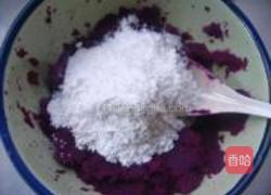 紫薯糯米豆沙饼的做法图解4