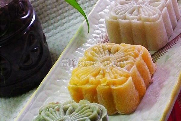 彩色冰皮月饼