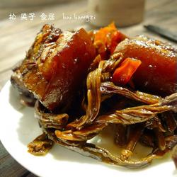 红烧肉焖豆角干的做法[图]