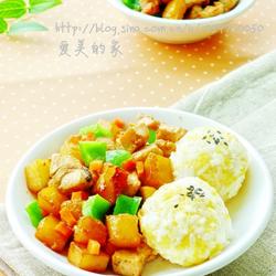 南瓜鸡丁玉米饭的做法[图]